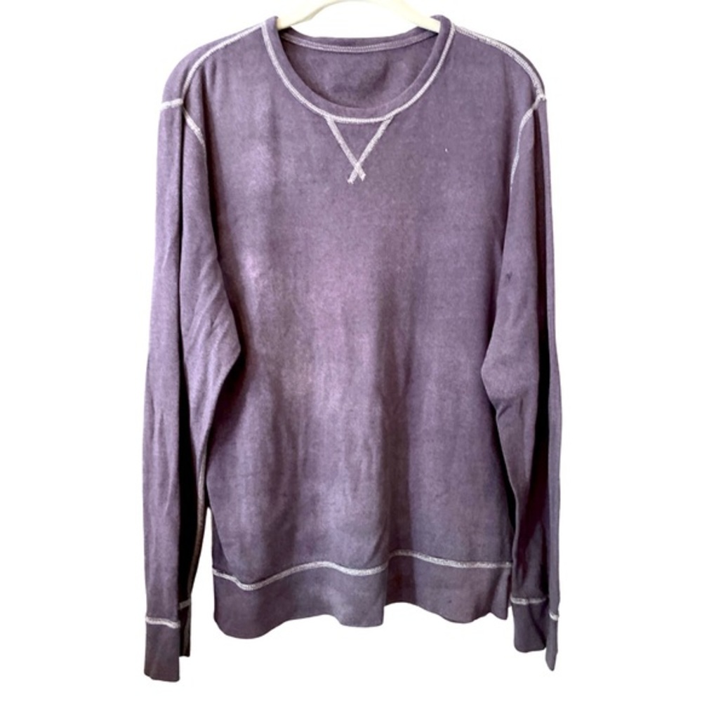 J. Crew Men's Purple Crewneck Sweatshirt with Contrast Stitching L - EUC